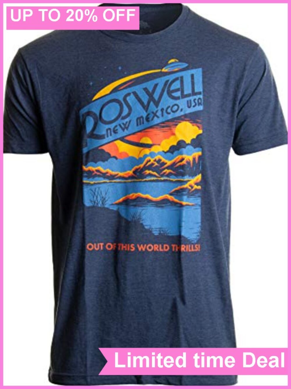 Funny Alien UFO Roswell NM Tourism Graphic Unisex T-Shirt Screen Print